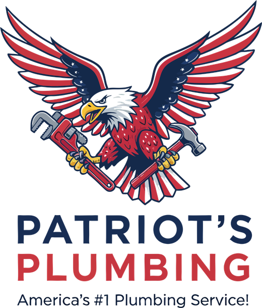 Patriot's Plumbing — eagle emblem holding a pipe wrench and hammer